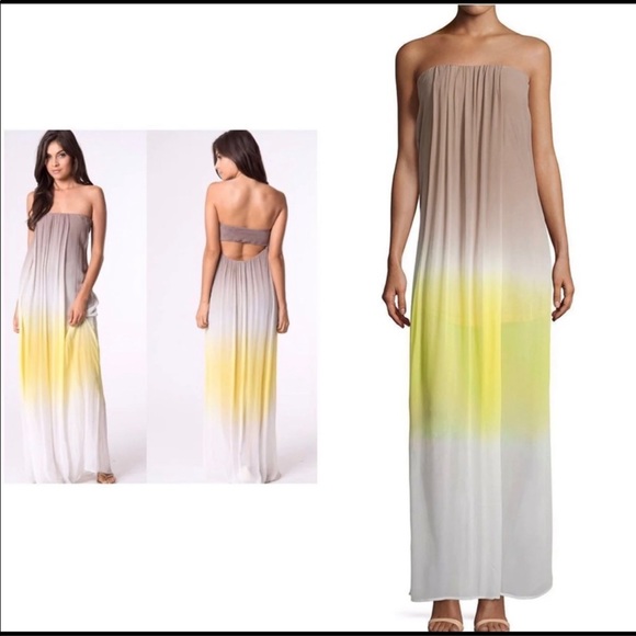 Young Fabulous & Broke Strapless Ombré Maxi Dress NWOT - Picture 2 of 5